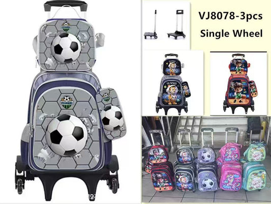 Kids 3-Piece Trolley School Bag Set VJ8078