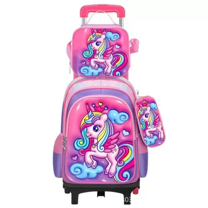 Kids 3-Piece Trolley School Bag Set VJ8078