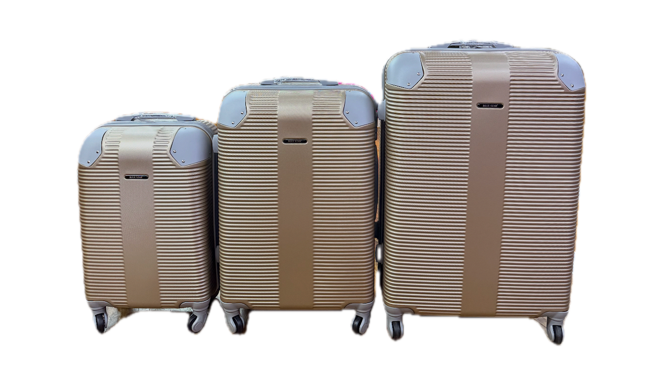 Blue Star 3-Piece Hard Shell Luggage Set – Lightweight ABS with 4-Wheel Spinner