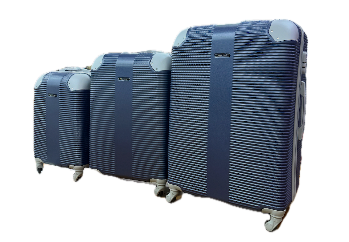 Blue Star 3-Piece Hard Shell Luggage Set – Lightweight ABS with 4-Wheel Spinner