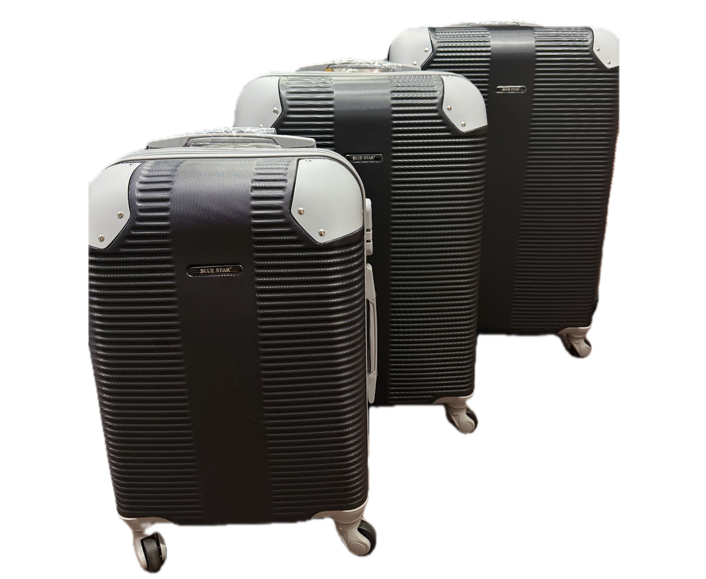 Blue Star 3-Piece Hard Shell Luggage Set – Lightweight ABS with 4-Wheel Spinner