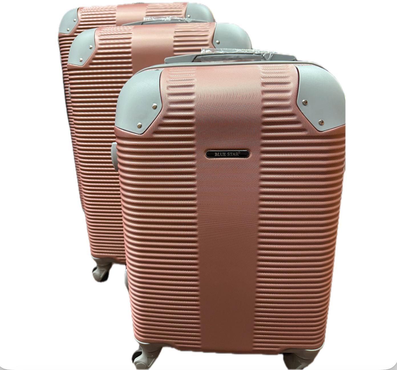 Blue Star 3-Piece Hard Shell Luggage Set – Lightweight ABS with 4-Wheel Spinner